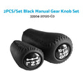 Black Leather Gear Knob Set for Toyota Lexus Scion (2005–2019)
