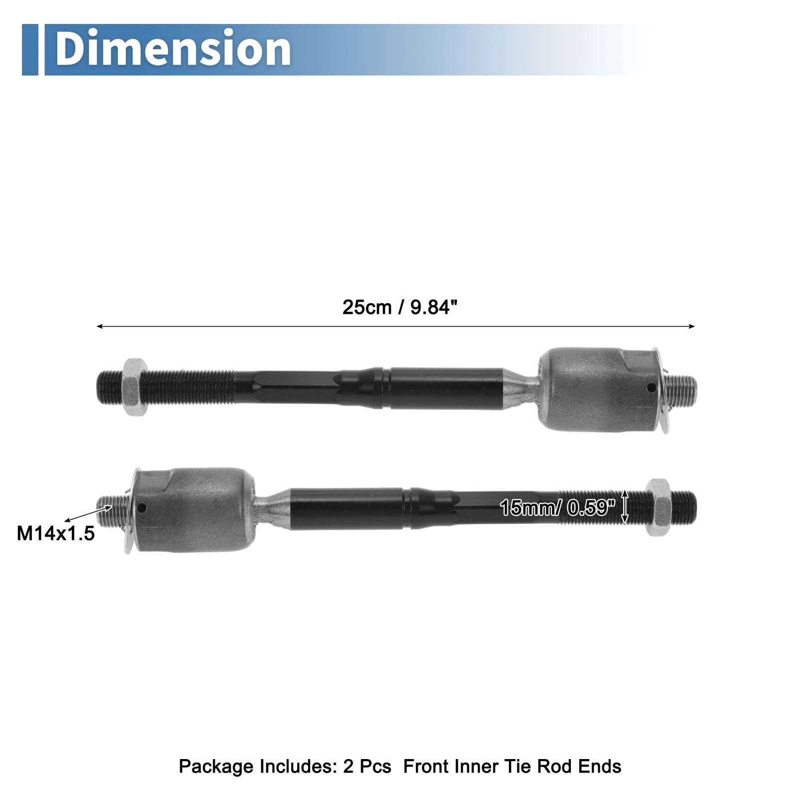 2 Pcs Front Inner Tie Rod End Links for Toyota Solara (2004–2008) No.EV420