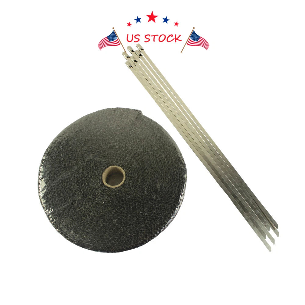 Exhaust Wrap for Universal Applications (1" x 50 Ft, Black)