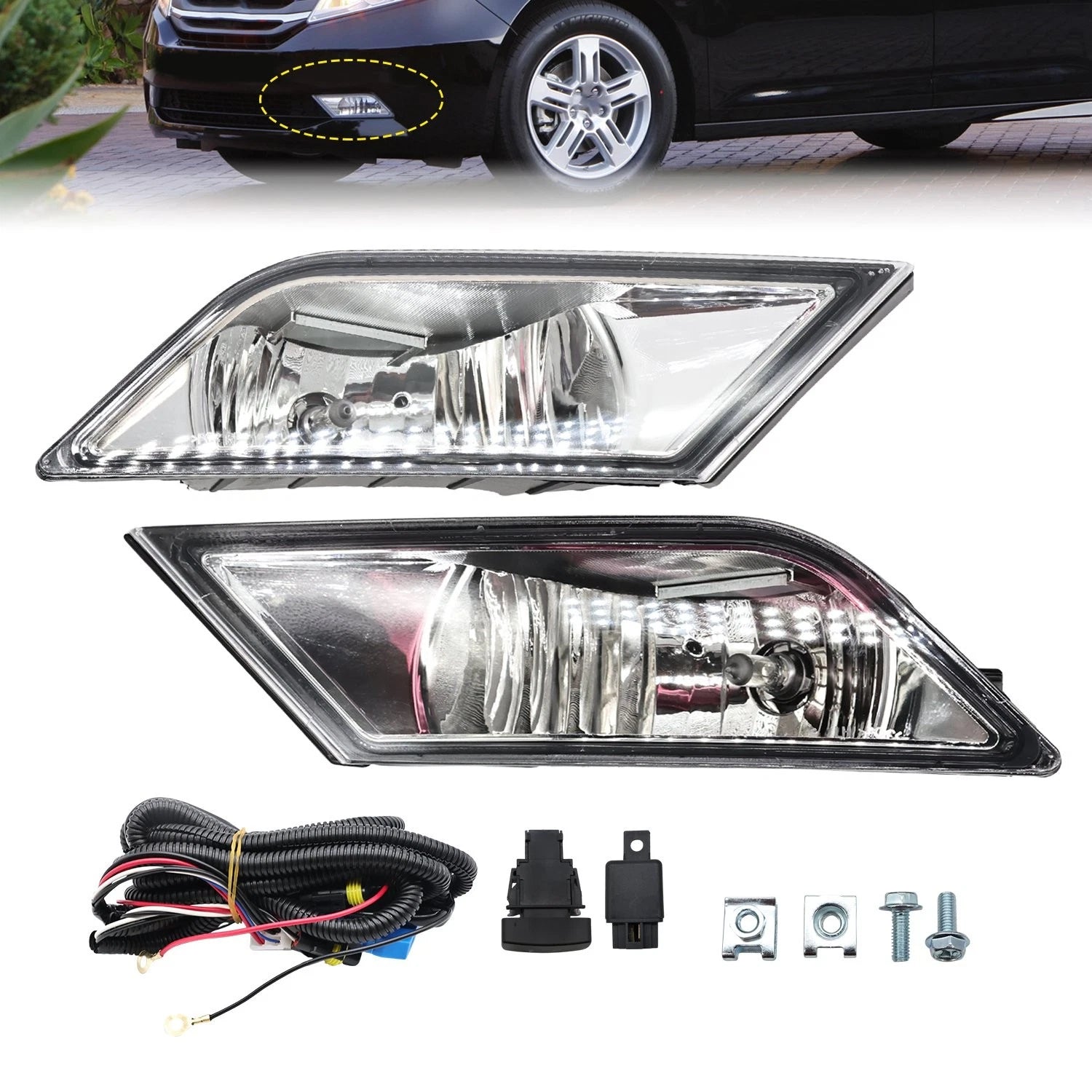 Fog Light Kit with Wire Switch Bulbs for Honda Odyssey (2011–2013)