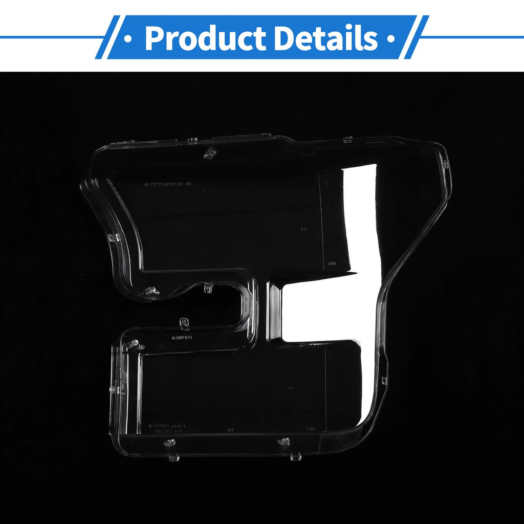 1 Pcs Headlight Lens Cover for Ford F-150 (2015–2017) PC Clear