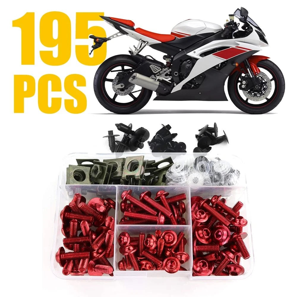 Motorcycle Fairing Kit Bolt Screw Set for Red Bikes (USA)