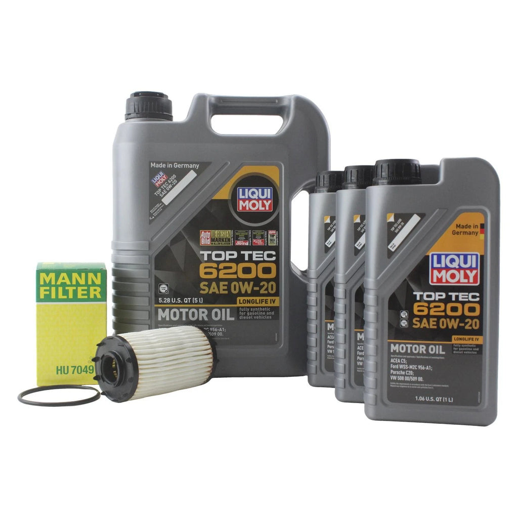 Set of 2 Liqui Moly Top Tec 6200 0W-20 Engine Oil Change Kit for A6 A8 (1998–2023)