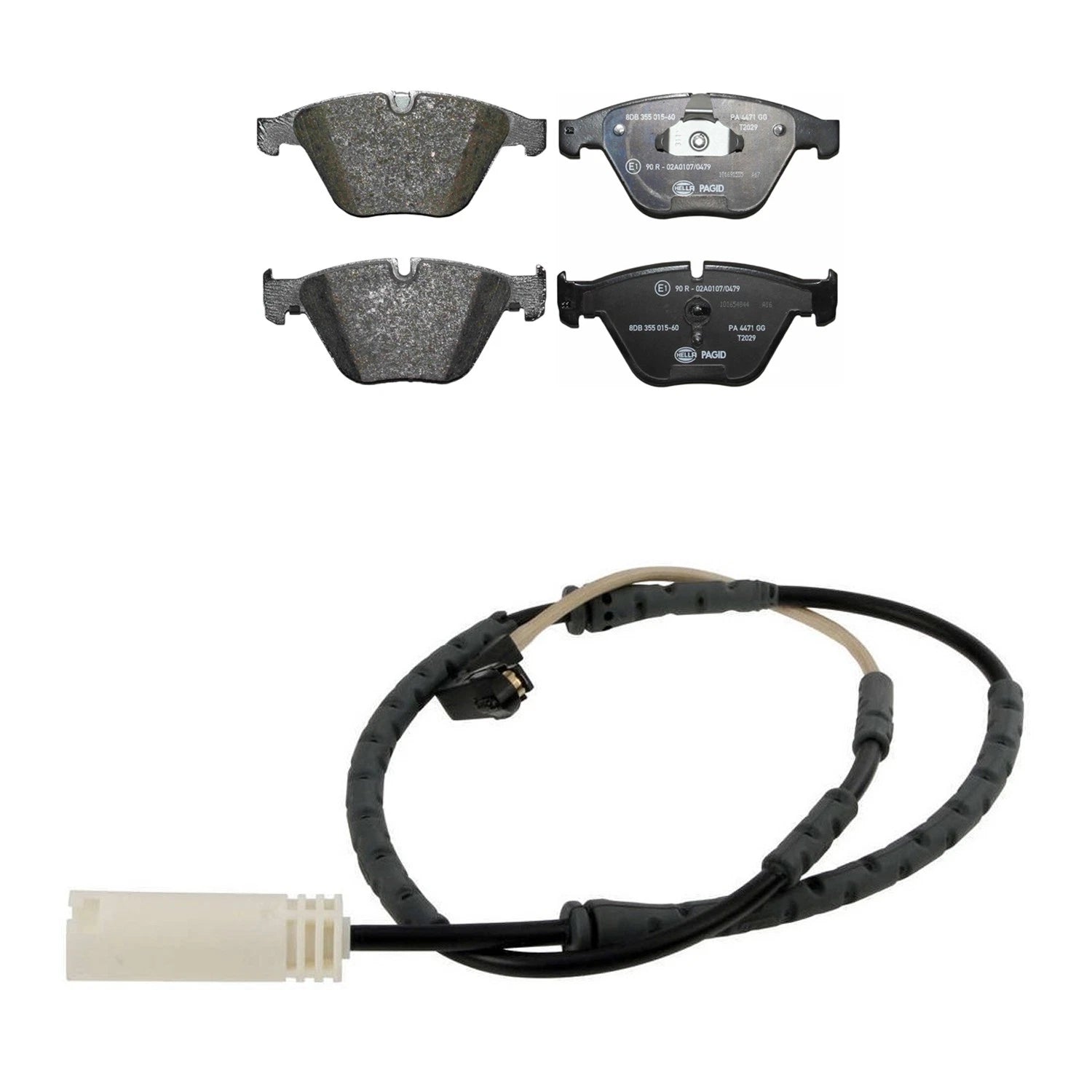 Hella Front Low-Met Disc Brake Pad w/Sensor for BMW 335i xDrive E90 (2007–2013)