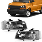 Pair Headlights for Chevrolet Express Savanna 1500 2500 3500 (2003–2023)
