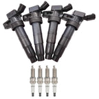 4X Ignition Coils + 4X Spark Plugs for Kia Optima, Sportage, Hyundai Sonata (2.4L)