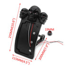 Black Curve Side Mount License Plate Bracket w/ Skull LED Tail Light (7/8" 1")