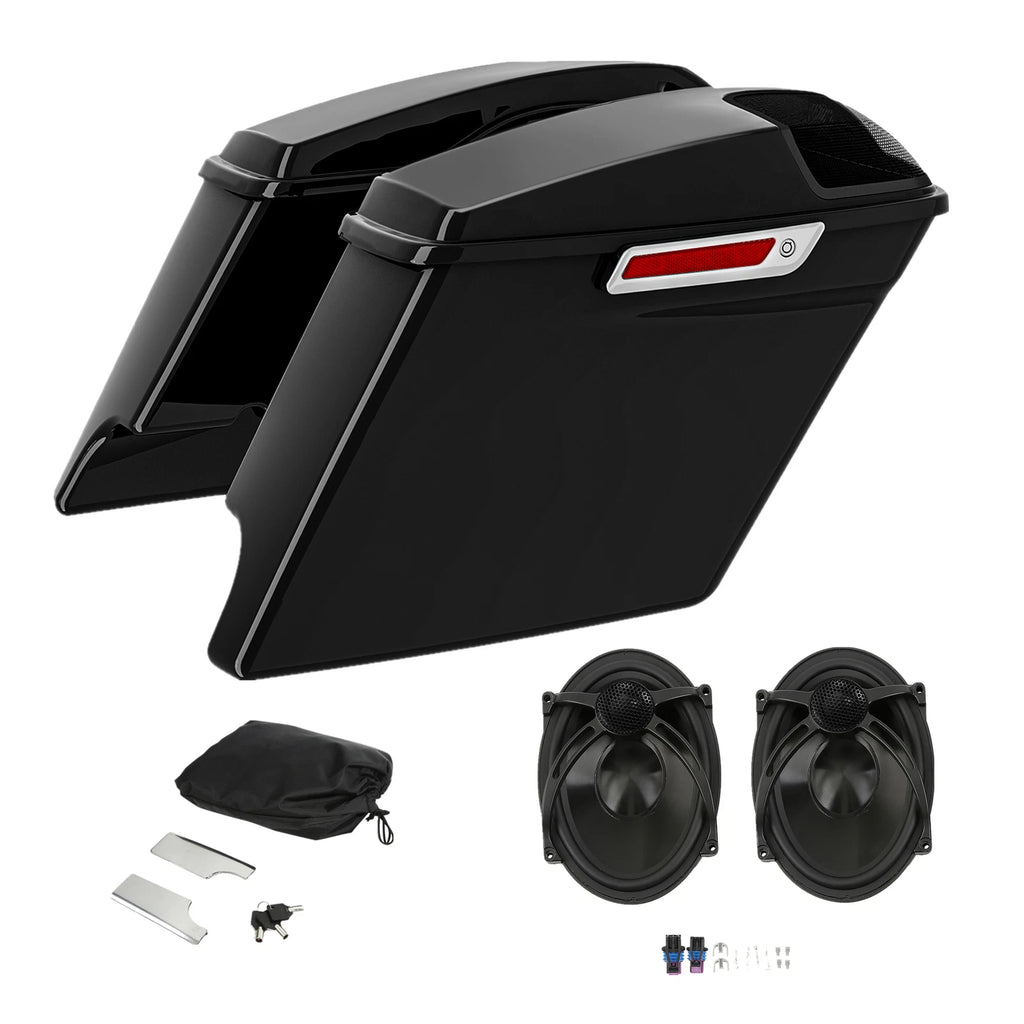 5" Extended Saddle Bags & 5" x 7" Speaker for Harley Touring Road Glide (2014–2023)