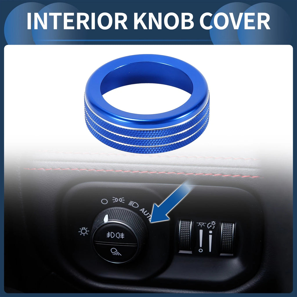 Headlight Fog Light Switch Knob Cover Ring for Dodge RAM (2018–2022) Blue 1 Pc