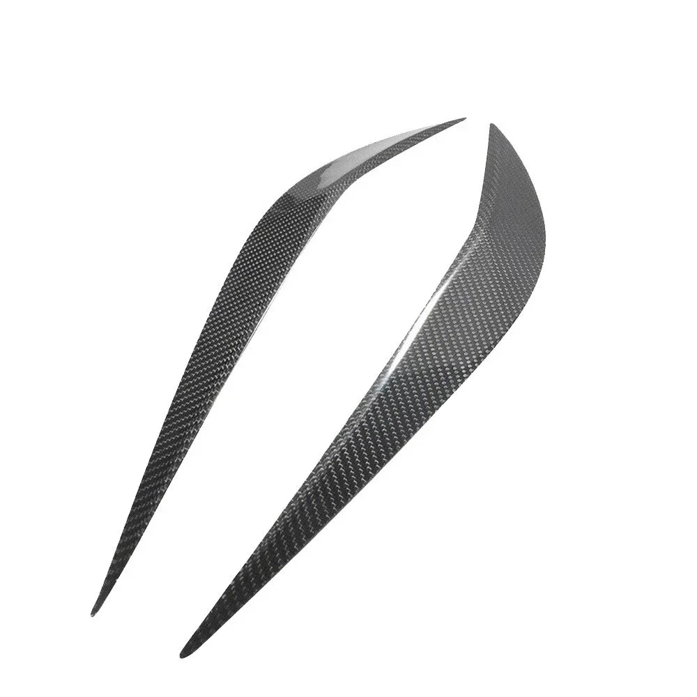 2 x Headlight Eyelid Cover CF Black Eyebrow Front Replaces