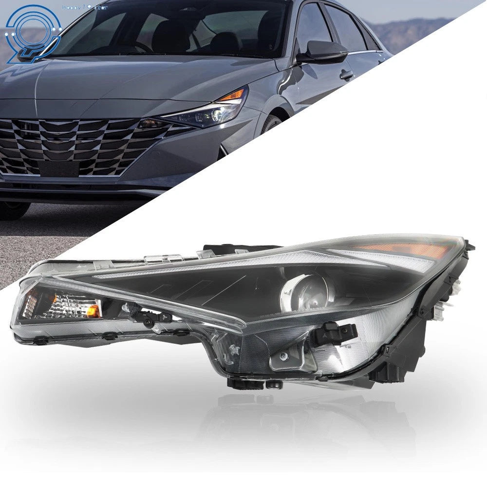 Headlight Assembly for Hyundai Elantra (2021–2022) Halogen w/LED DRL Driver Left