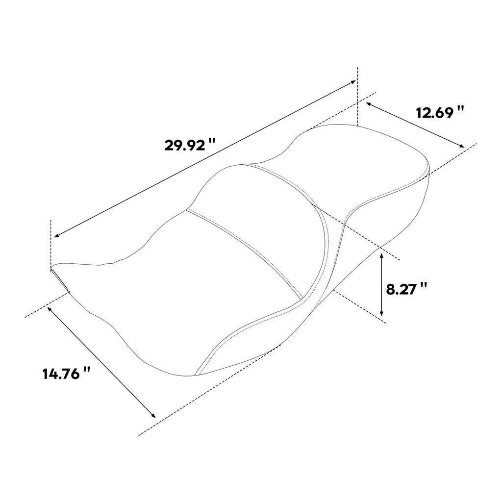 Driver Passenger Seat for Harley Touring Glide Trike (2009–2023) - Blue Stitching