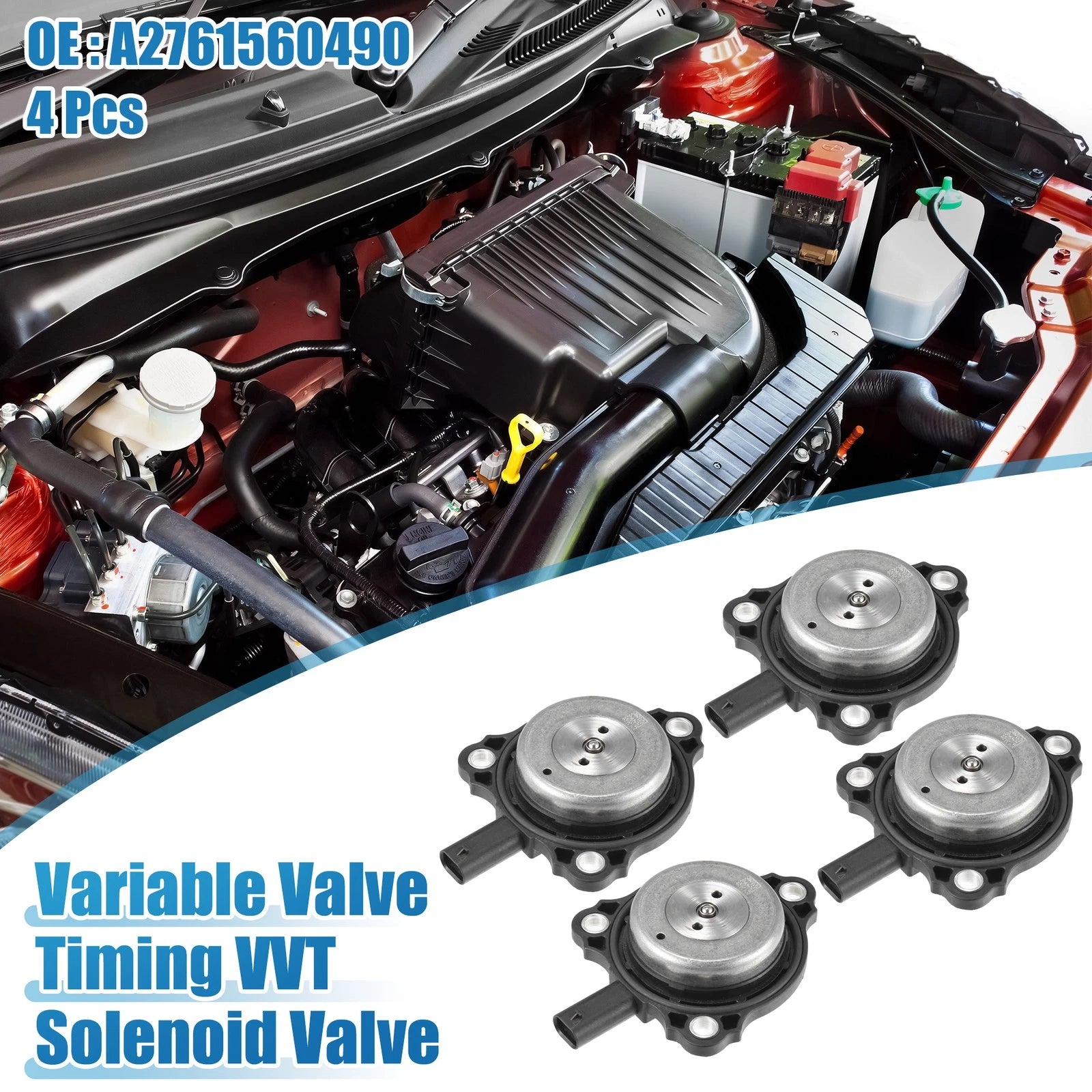 Set of 4 VVT Solenoid Valves No.A2761560490 for Mercedes-Benz C300 GLC300 (2013–2022)