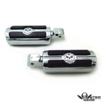 Chrome Gear Skull Footpegs for Yamaha V-Star 1000, 650, Royal Star, V-Max, Virago (1999–2023)