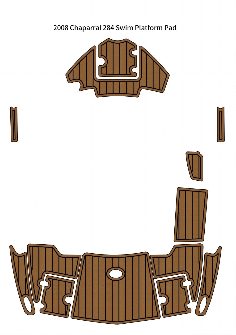 EVA Foam Swim Platform Step Pad for Chaparral 284 (2008) - Faux Teak Deck Mat