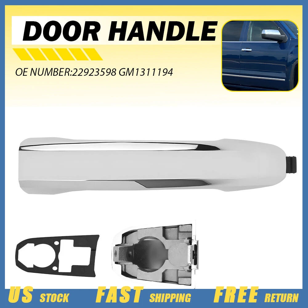 Chrome Front Right Exterior Door Handle for Chevy Silverado 1500 (2014–2022)