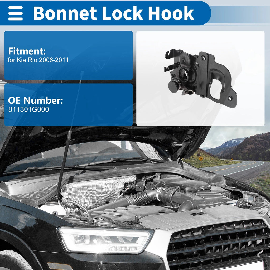 Hood Latch Assembly for Kia Rio (2006–2011) No. 811301G000