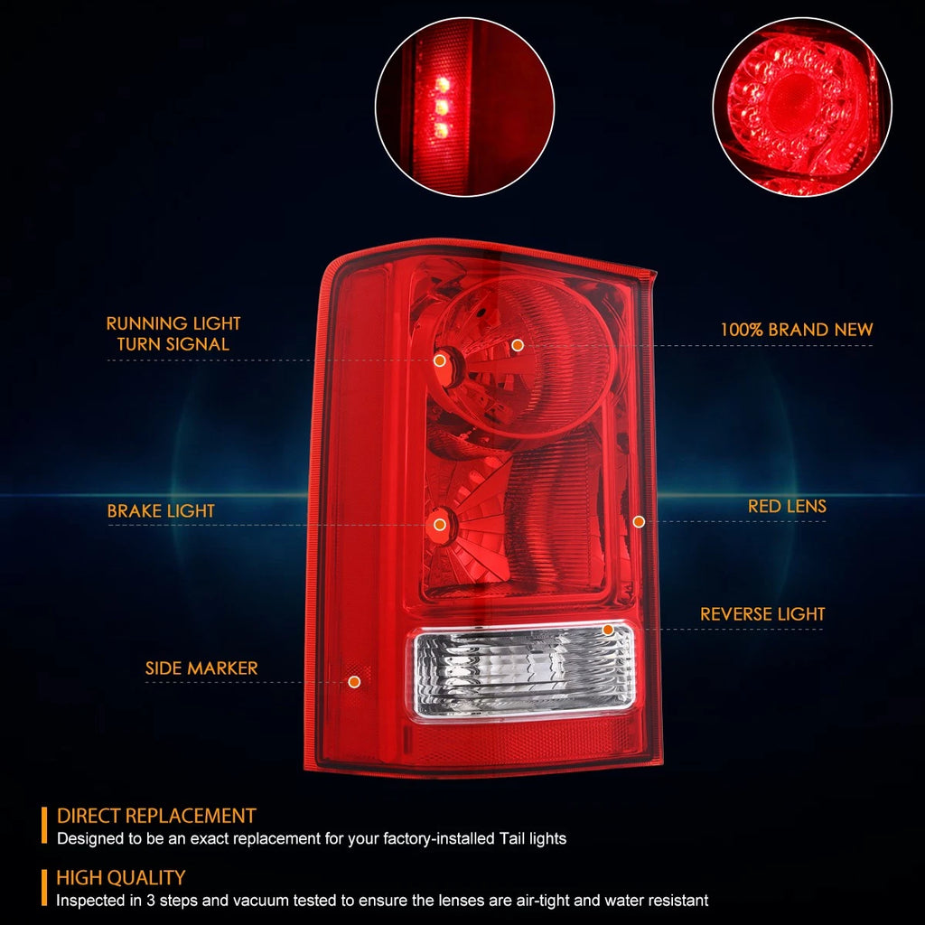Turn Signal Tail Light Set for Honda Pilot (2009–2015) Red Lens Chrome Housing