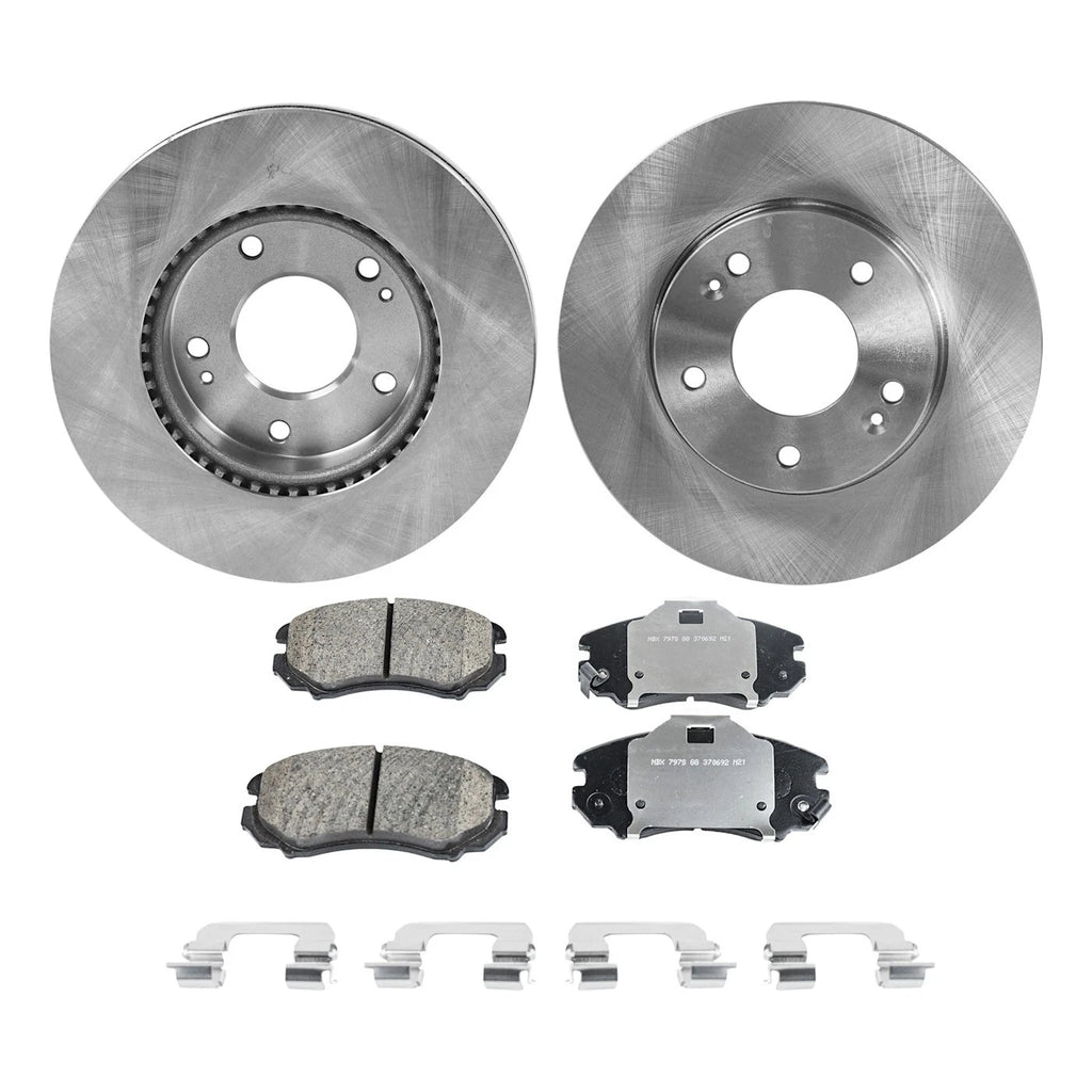 Brake Rotor and Pad Kit for Kia Soul (2010–2011) Front Solid 2-Wheel Set