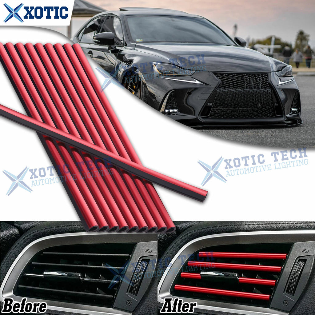 JDM Red Interior Air Vent Outlet Trim Cover for Lexus (10-Pack, 1990–2000)