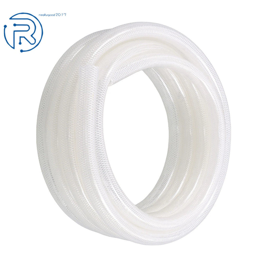 25 Ft Heavy Duty Braided Clear PVC Tubing 3/4" ID × 1" OD