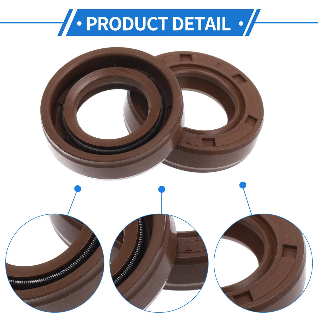 Set of 2 Oil Seal Rotary Shaft Seal FKM Rubber 16x28x7mm