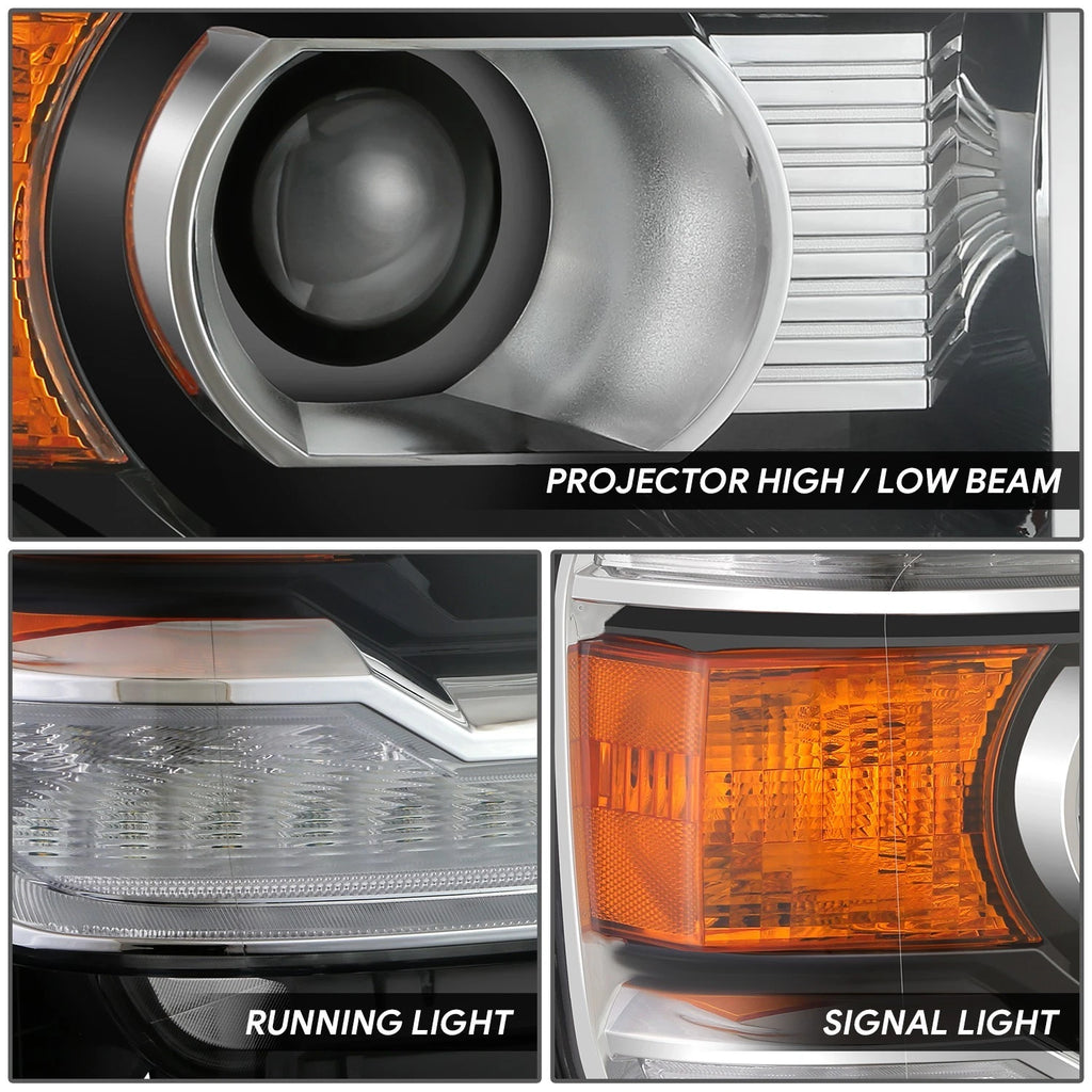 Chrome Amber Headlight for GMC Sierra 1500/2500/3500 HD (2014–2019)