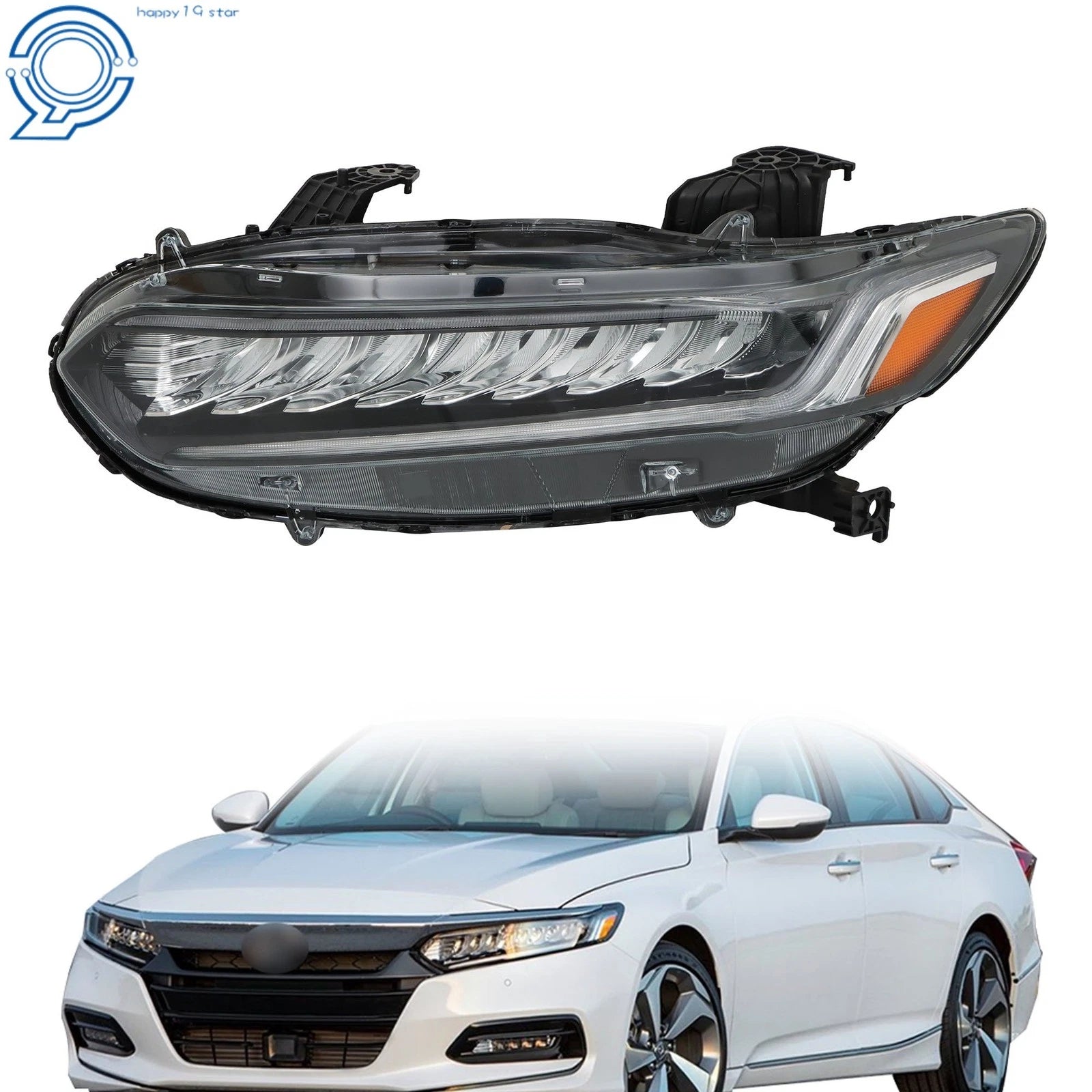 LED Headlight Chrome Housing for Honda Accord (2018–2021)