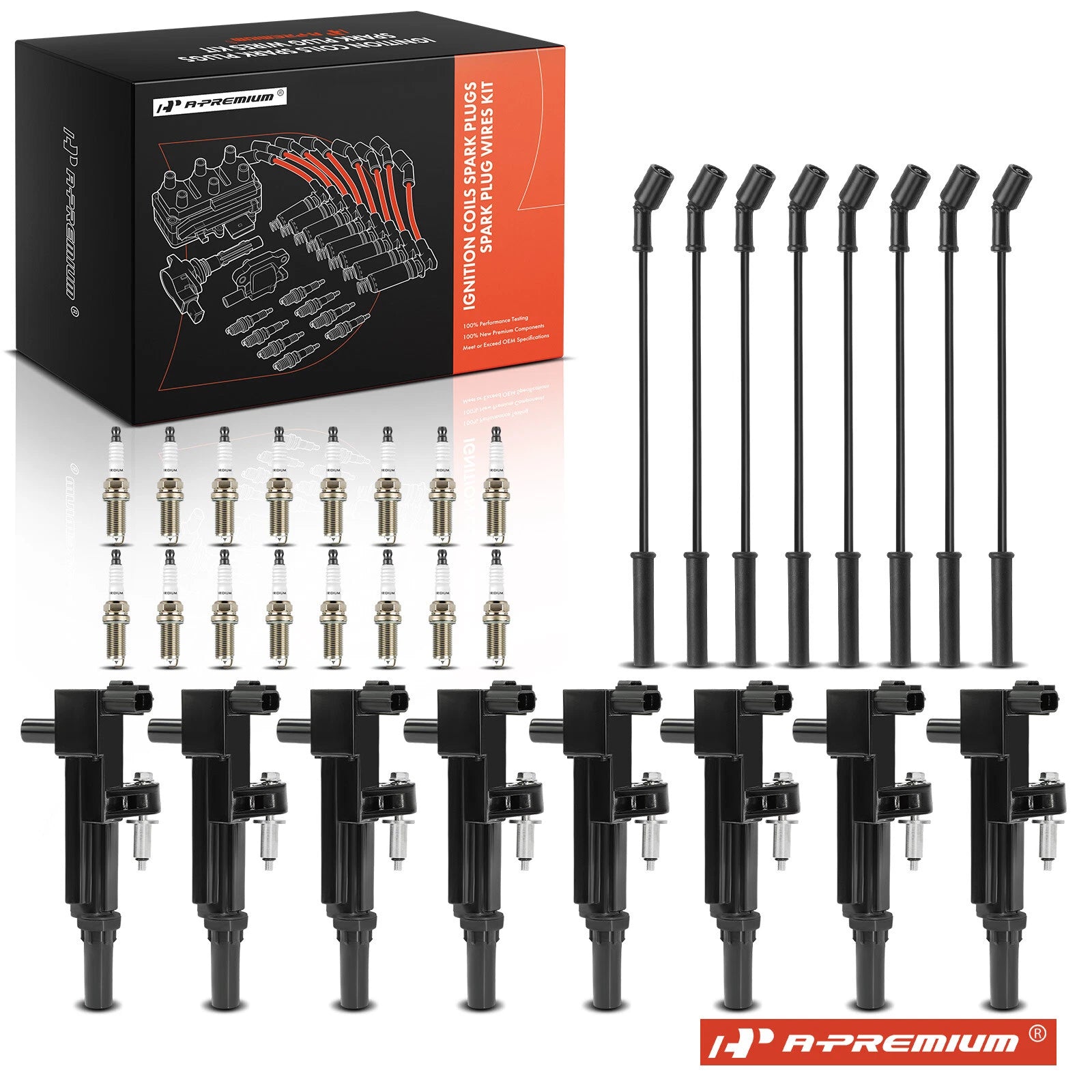Set of 8 Ignition Coils & 16 Iridium Spark Plugs for Chrysler 