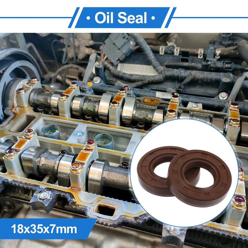 Set of 2 Oil Seal Rotary Shaft Seal FKM Rubber 18x35x7mm