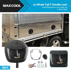 2X Whale Tail T Handle Lock Latch Compression Lock for Ute Canopy Trailer Toolbox