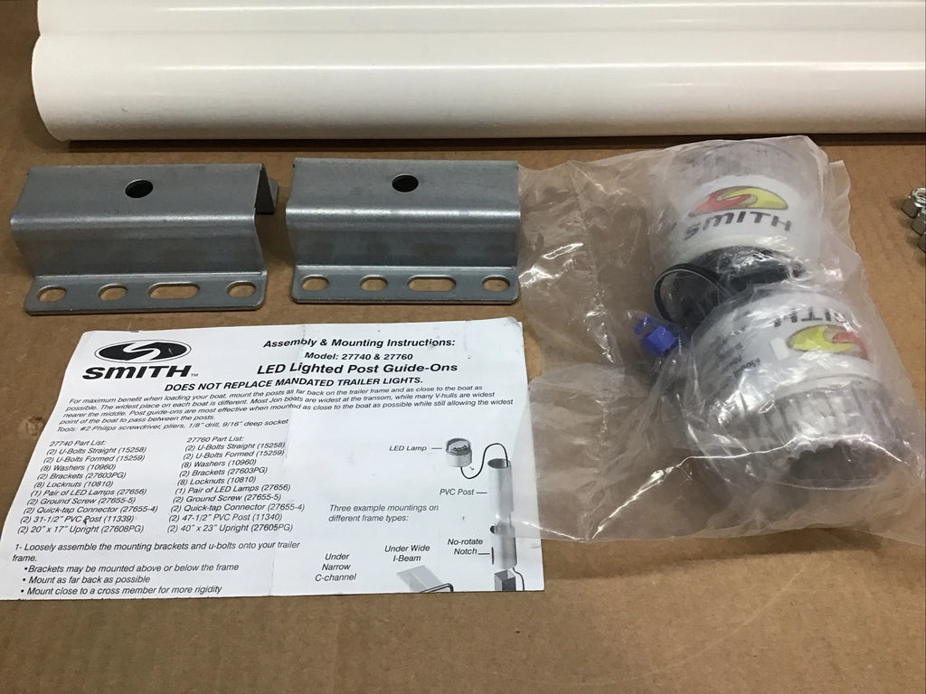 Lighted Post Style Boat Trailer Guides for CE Smith (Used)