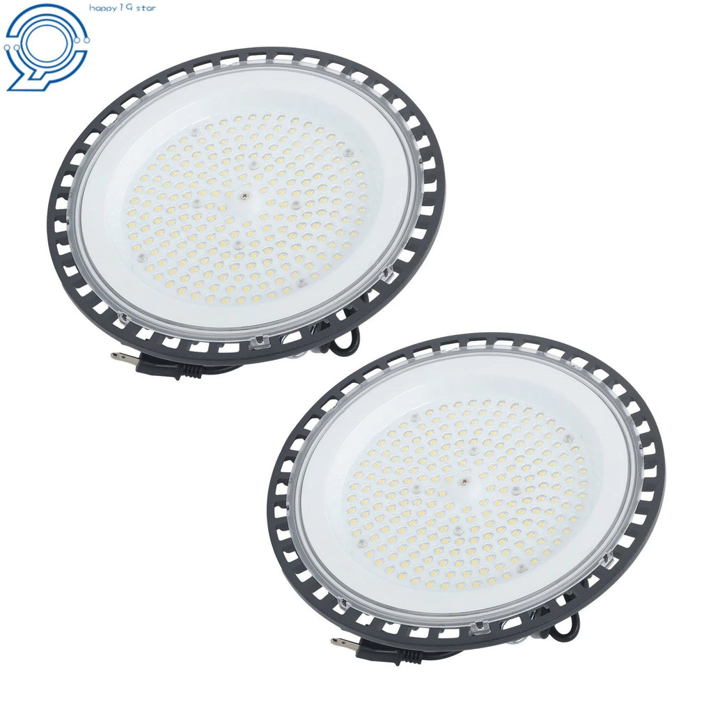 2X 150W UFO LED High Bay Light 18000LM with Hook Safety Rope