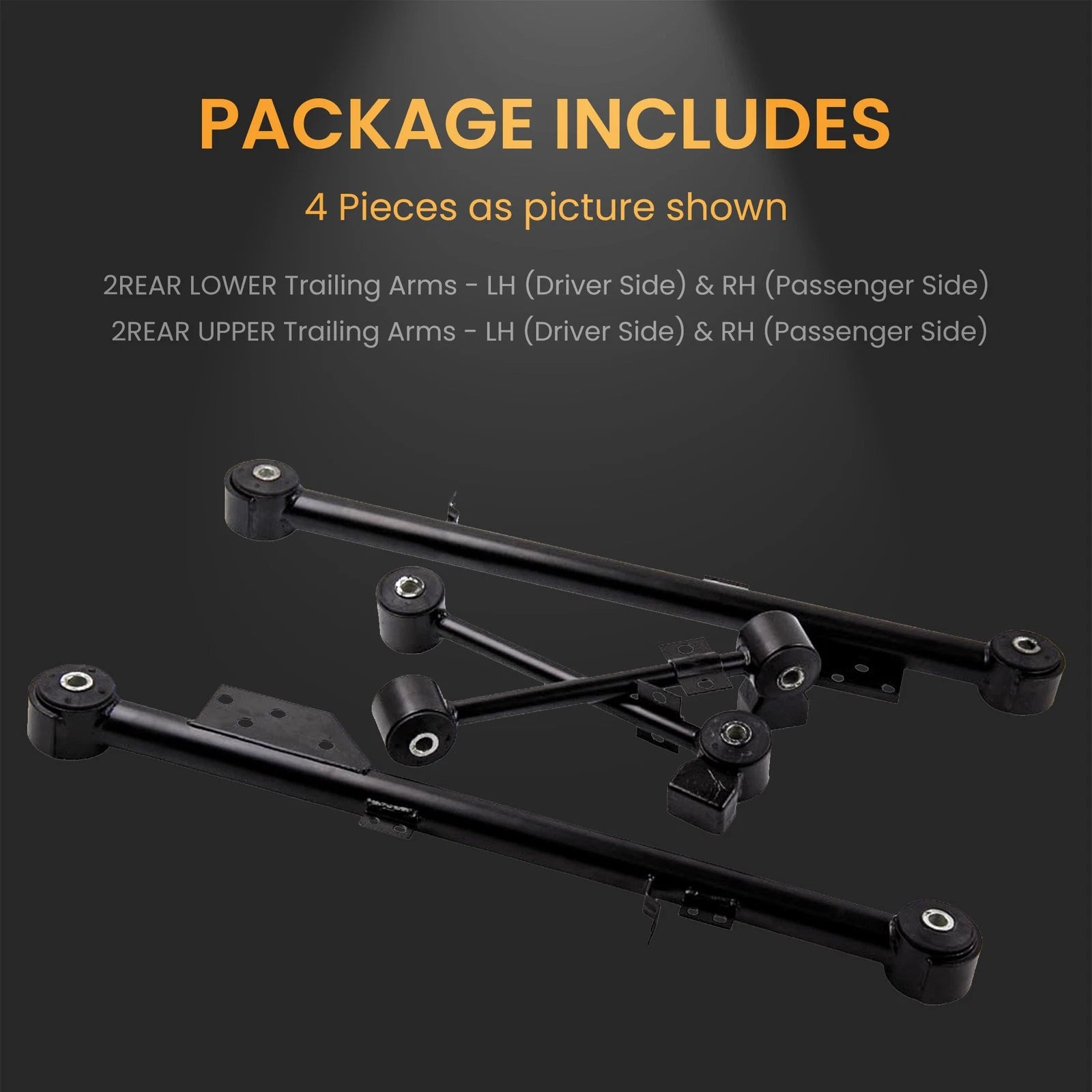 Set of 2 Rear Upper & Lower Trailing Control Arms for Nissan Pathfinder QX4 (1997–2004)