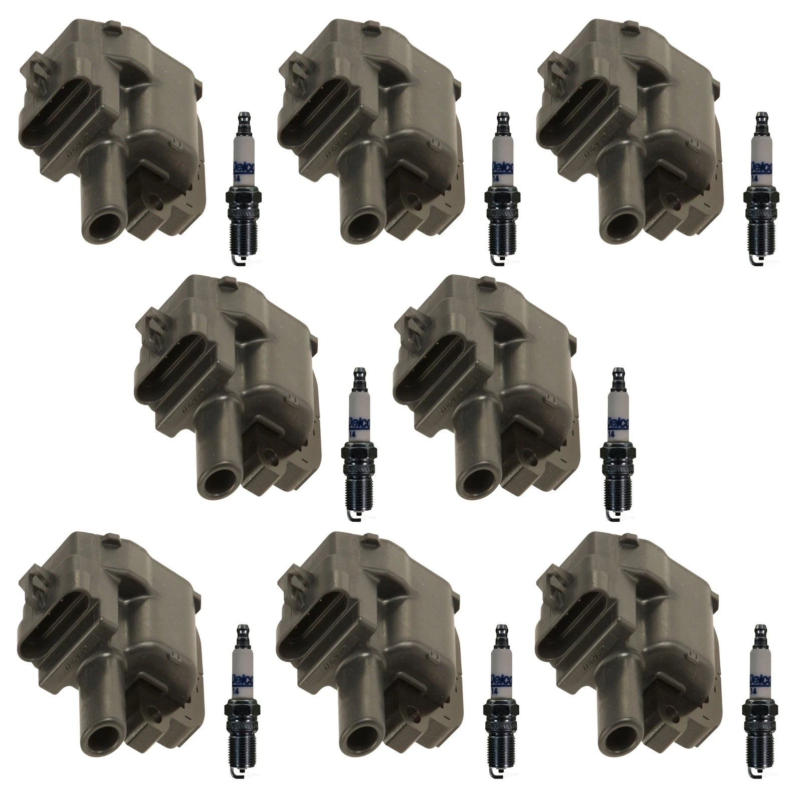 8 Ignition Coils & 8 Spark Plugs Kit for Chevrolet GMC V8 VIN G (OE)
