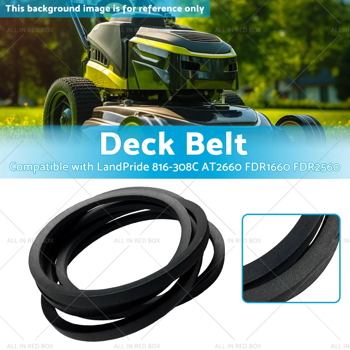 Deck Belt Drive Belt for LandPride FDR1660, FDR2560, AT2660 (816-308C)