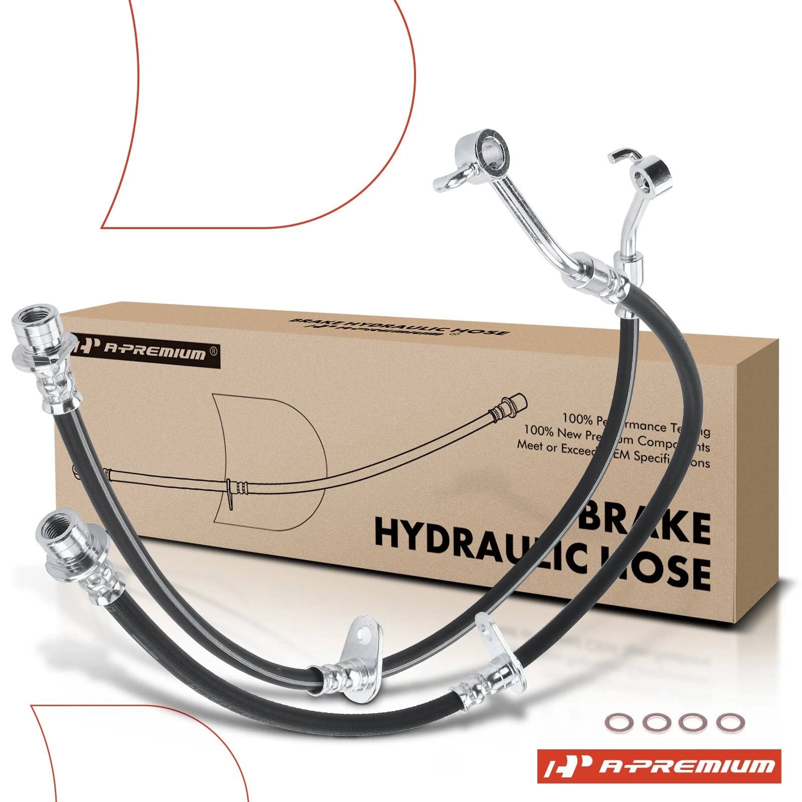 2X Rear Brake Hydraulic Hose for Honda Civic (2017–2020)