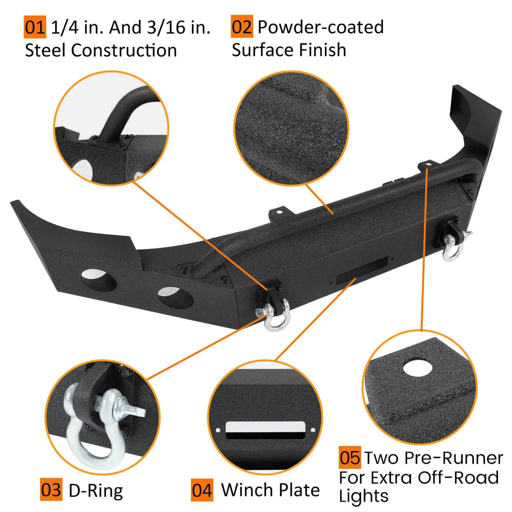 Off-road Steel Front Bumper with Winch Plate for Chevy Silverado 1500 (2007–2013)