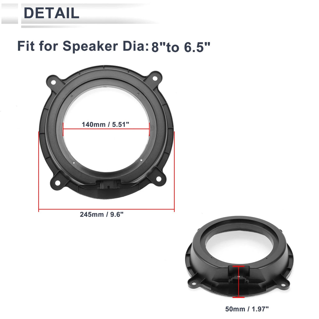 Set of 2 Speaker Spacer Rings for Mazda 8" to 6.5"