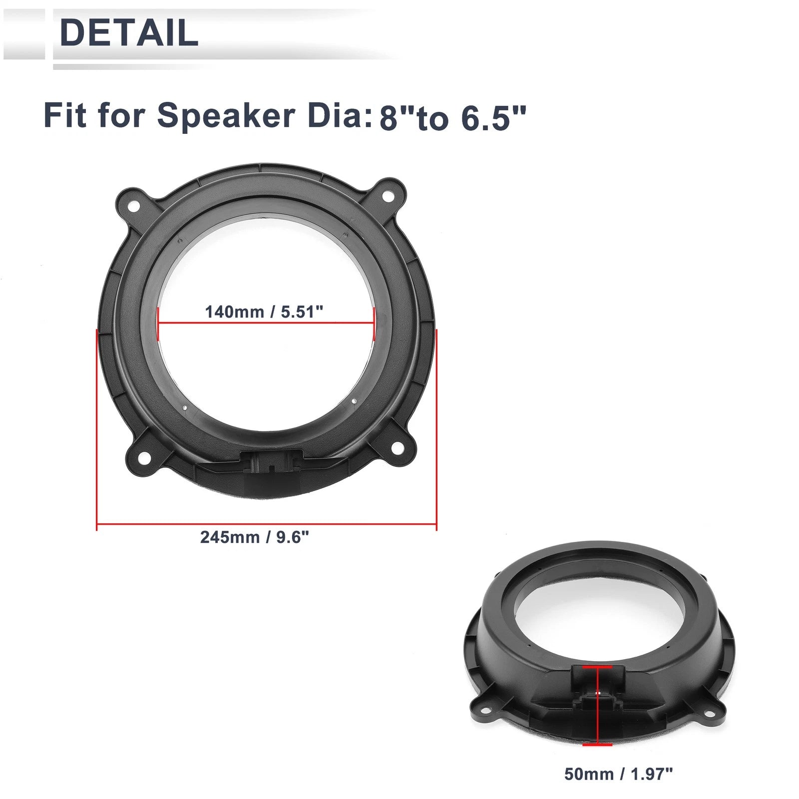 Set of 2 Speaker Spacer Rings for Mazda 8" to 6.5"