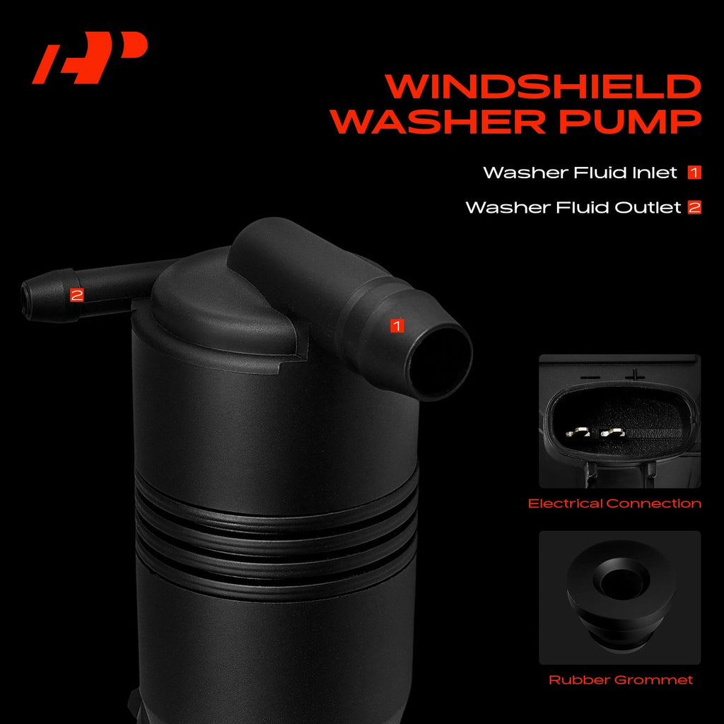 Windshield Washer Pump with Rubber Grommet for Toyota Camry