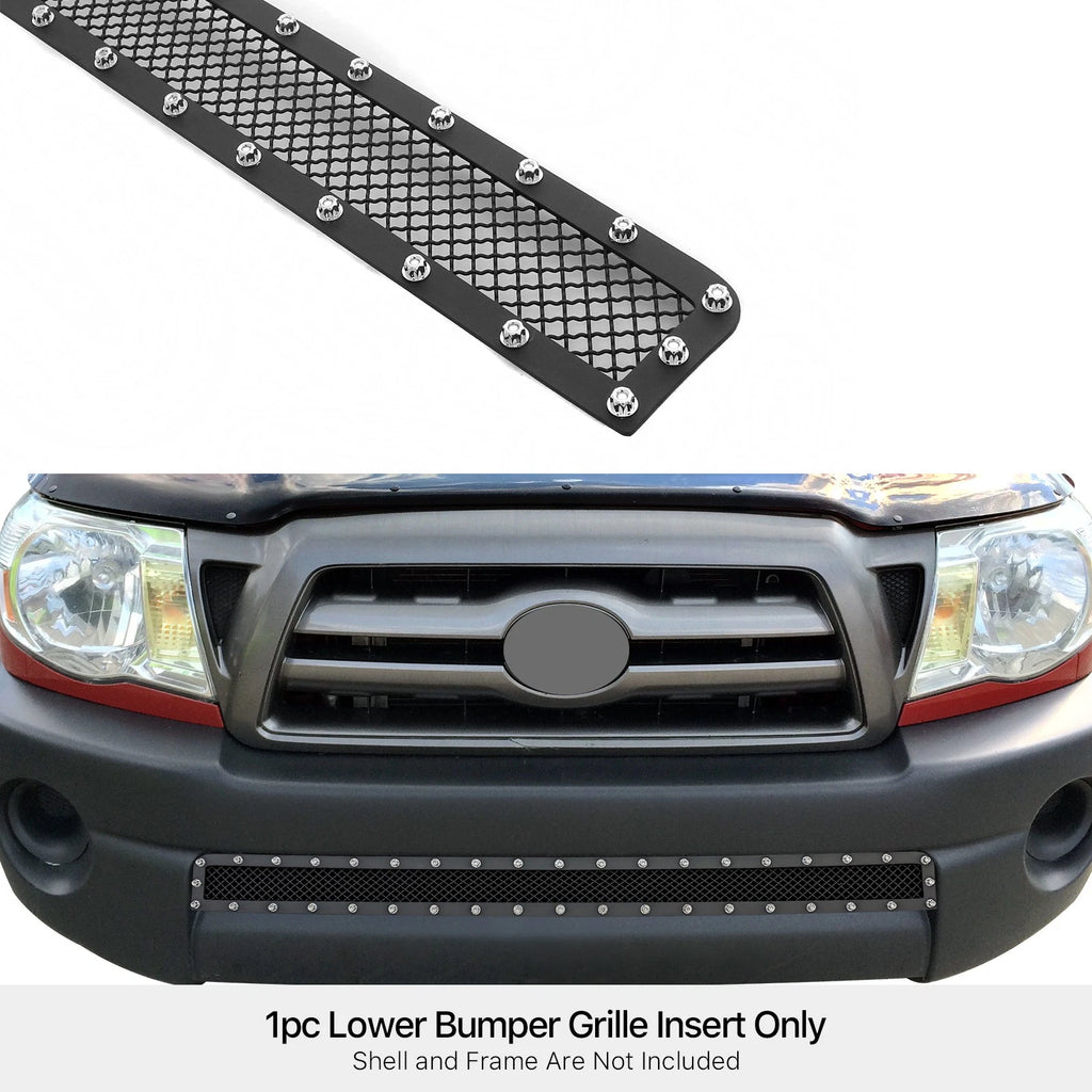 Lower Bumper Grille Insert for Toyota Tacoma (2005-2011) - Stainless Black Mesh