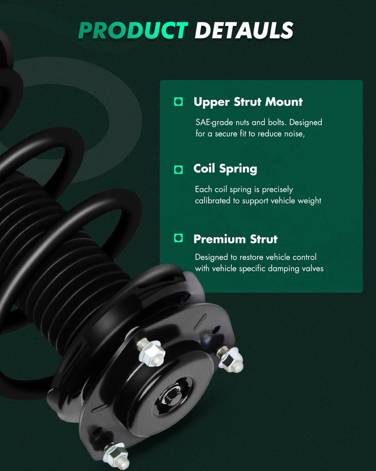 Complete Struts w/ Springs for Toyota Highlander (2008–2013)