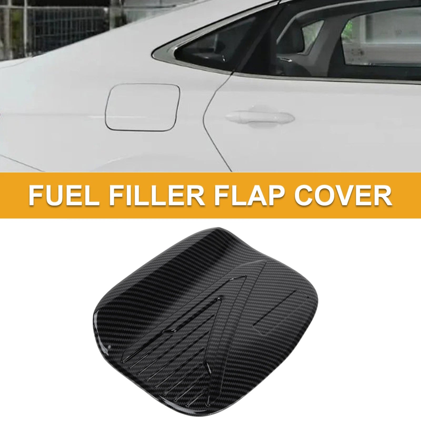 Fuel Tank Door Cap for Mitsubishi Outlander (2013–2021) Carbon Fiber Black