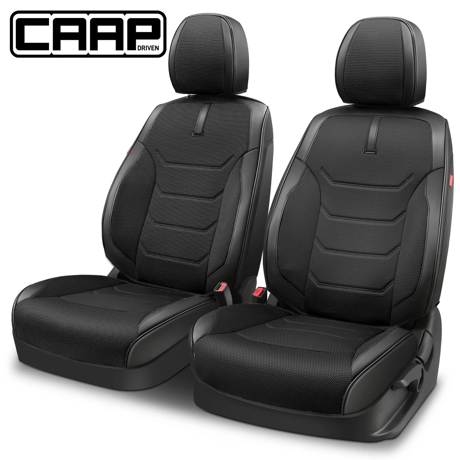 Set of 2 Front Row Seat Covers for Universal Fit Car SUV Black