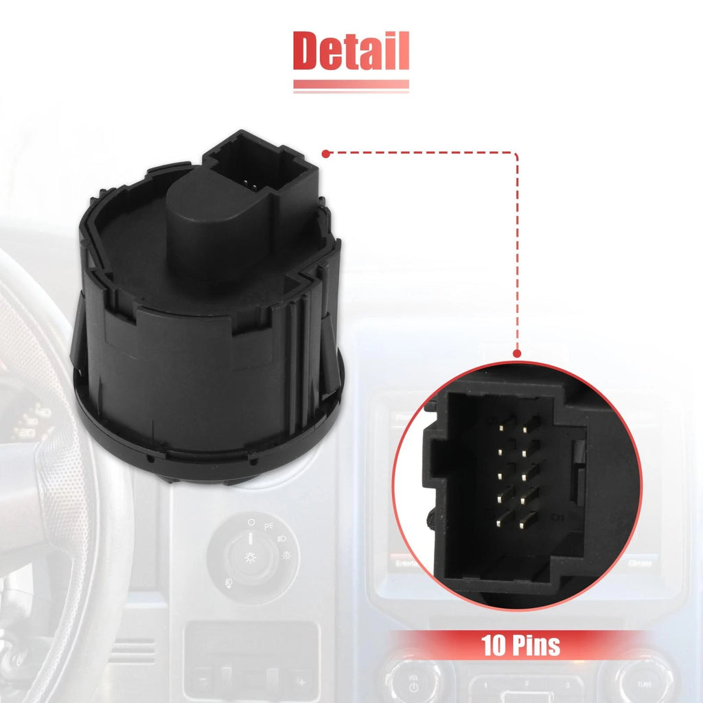 Headlight Lamp Fog Light Control Switch for Ford F-150 (2009–2019) 9L3Z11654CA SW6637