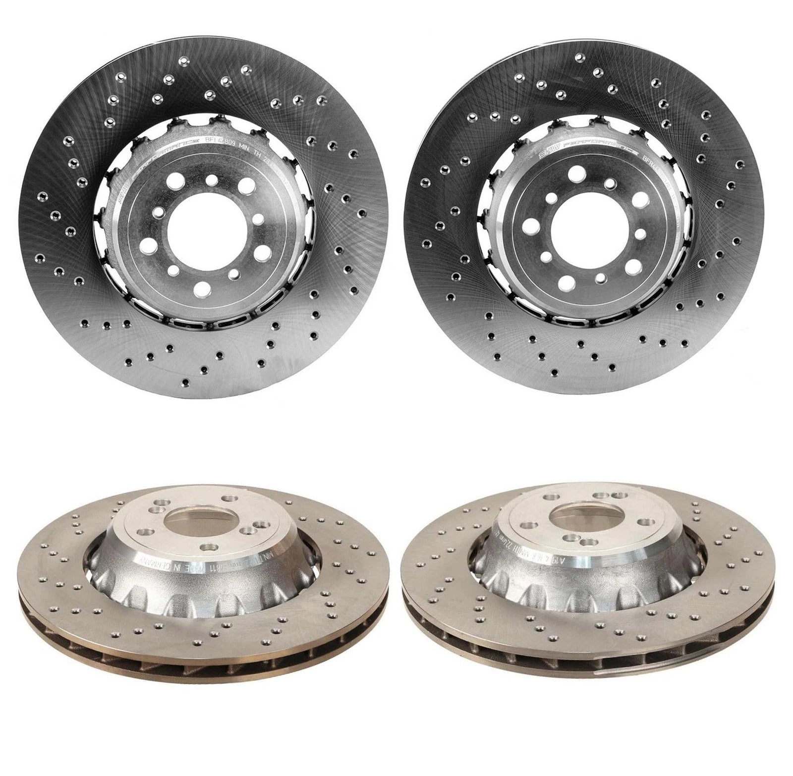 2X Drilled Brake Disc Rotors Kit for BMW F87 M2 (2016–2021)
