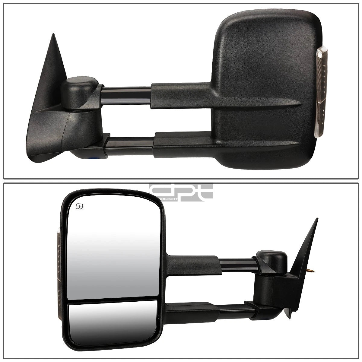 Set of 2 Power Heated LED Smoked Towing Mirrors for GM GMT800 (1999–2002)