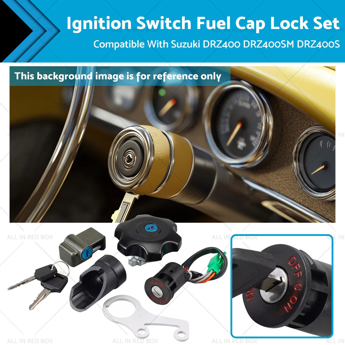 Ignition Key Switch Fuel Lock Set for Suzuki DRZ400 DRZ400SM DRZ400S (2000–2023)