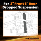 3" 5" Drop Shock Kit for Ford F150 F100 2WD (1980–1996)